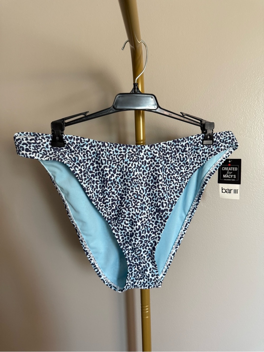 NWT Bar III “On the Prowl” Bikini Bottom – Navy Leopard Print (Size XL)